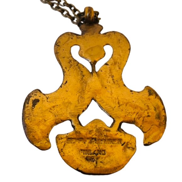 Finland Seppo Tamminen Vintage Necklace & Pendant Bronze Signed - Picture 5 of 13